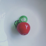 再販無し◆ デッドストック 25mm りんご　硝子　チャーム