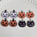 ハロウィン　おばけ猫チャーム　ミックス　8個