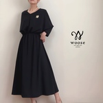 リラックスフォーマル~部屋着のような着心地♪~卒入学式/卒入園式/七五三/ドルマン 八分袖【W55〜90cm対応】黒