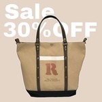 ⭐︎30%OFF⭐︎モカ帆布と合皮カシメ飾りの2wayトートバッグ