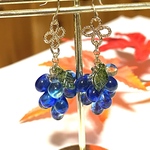 【再販】ブルーグラデーションの葡萄ピアス／イヤリング🍇