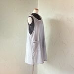 ネイビー×オフホワイト　ストライプ　サイドスリット・プルオーバーエプロンドレス　90