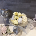 モアリボン バンスクリップ   麻風リボンイエロー&ライトグレー