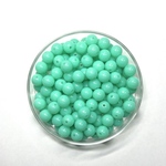 【約10mm 50個】蛍光アクリルビーズ　ライトブルー  ラウンド 貫通 