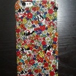 iPhoneケースお花の中からフレンチブルドッグ