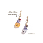 再×3＊月星ハロウィン🎃カボチャ&💀スカルオバケのアシンメトリーピアス