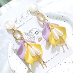 ツーカラーフラワーピアス