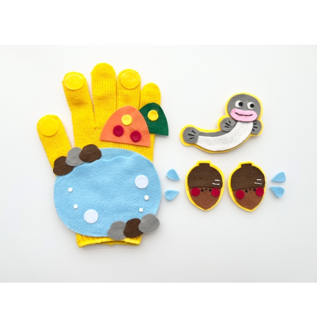 どんぐりころころ 手袋シアター 指人形 - あっぷっぷ工房