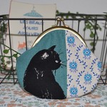 がま口　コインケース☆黒ねこ③☆小