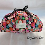 和柄ポーチ＊巾着袋①Lupinus Lip ルピナスリップ　一点もの　わたしだけのお気に入り雑貨　プレゼント　綿
