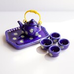 訳あり① ミニチュア食器 陶器 1セット 急須 トレー フード サンプル カフェ カップ お皿 おぼん お茶 和風 茶器