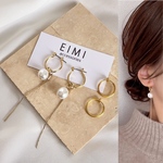 【EIMI】ゴールドフープ×パールチェーン【チタンピアス★イヤリング】˚✧⁎⁺˳✧༚
