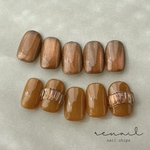 【size order】autumn brown ブラウンマグネット　キャメルブラウン　アシンメトリーデザイン　シンプルデザイン　立体アート　