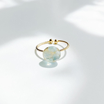 アクアマリンのシンプルかわいい華奢リング〖天然石〗　- small circle - / お仕事　オフィス　職場　小さめ