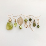 グリーン贅沢アシメ𓍯 ピアス&イヤリング