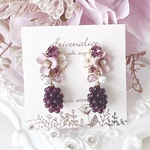 sweet  grape フラワービジュー ピアス/イヤリング