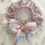 猫首輪 シュシュ首輪 パールフリル⚪✨️