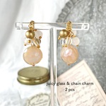 【NEW】2pcs★charm・ juicy glass & chain（ガラス &チェーンチャーム）