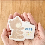 〜こぐまのくっくとお花たち〜手のひらサイズの小さなカレンダー　2024年