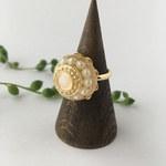 パールとメタルのレジンring