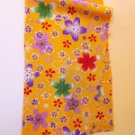 【古布】縮緬黄色に桜　ドール着物サイズ 
