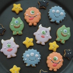 ハロウィンモンスター☆アイシングクッキー☆４枚１セット☆ネコポス送料２００円