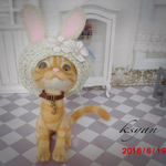 うさ耳帽子のスコティッシュホールドちゃん