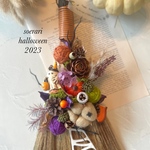 【再販】ハロウィンリース♪　HAPPYほうきリース　ハロウィンスワッグ　⑦