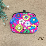 送料込み！親子がま口財布    花 ピンク