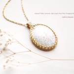 ナチュラルホワイトスコレサイトトップグレード/wire wrap pendant/14kgf