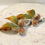 sale 15%off 布花　どんぐりブローチ　962