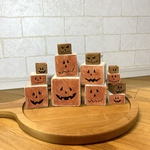 🎃⛄️ ハロウィン　クリスマス 【 木製 インテリア 雑貨 】 パンプキン　スノーマン　かぼちゃ　置物　オーナメント　リバーシブル