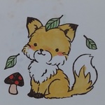 消しゴムはんこ♪　きのこ　きつね　狐　葉っぱ　スタンプ