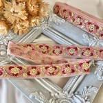 50cm  インド刺繍リボン  チュール　花柄  5  #nt36