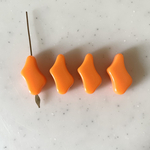 Orange Curved Oval Nugget Beads 