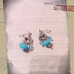 シルバーハートとターコイズビーズのピアス(イヤリング可)