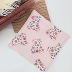 【人気商品♡ Sサイズ】4重ガーゼとタオル地でふわふわガーゼタオル　ガーゼ　くま　沐浴　ハンカチ　出産祝い　プレゼント　ガーゼハンカチ ガーゼ　②