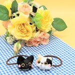 黒&ミケねこちゃん🌼ヘアゴム