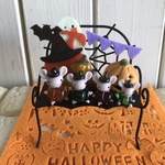 セール！ガラスのハロウィンオブジェ(うさかぼちゃ) J