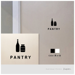 パントリー(PANTRY)用サインステッカー(黒) -白に変更可-