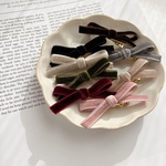【10%off】velvet mini ribbon ヘアクリップ　ベルベット キッズ　親子　