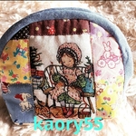 ハンドメイド☆ポーチ☆レトロ☆女の子☆化粧品ポーチ☆小物整理