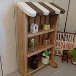 期間限定☆カフェ風シェルフ  縦長S   チョコレートブラウン