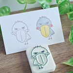 前向きハシビロコウの消しゴムはんこ