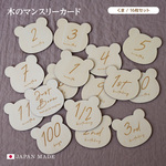 マンスリーカード くま クマ 熊 bear 16枚セット 誕生日 バースデー フォト 木製 おしゃれ mc0003