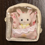 シルバニア★布団付きミニリュック★持ち運びケース★シルバニアファミリー★赤ちゃん★ハンドメイド★ ボールチェーン付き