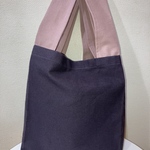 コンビニバッグ　エコバッグ　ピンク×パープル　ハンドメイド