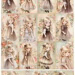 デザインペーパー CUTE LITTLE GIRL COCOA コラージュシート
