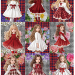 デザインペーパー LITTLE GIRL CHECK&FLOWER コラージュシート