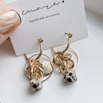 【再販×3】dalmatian jasper×gold ring pierce